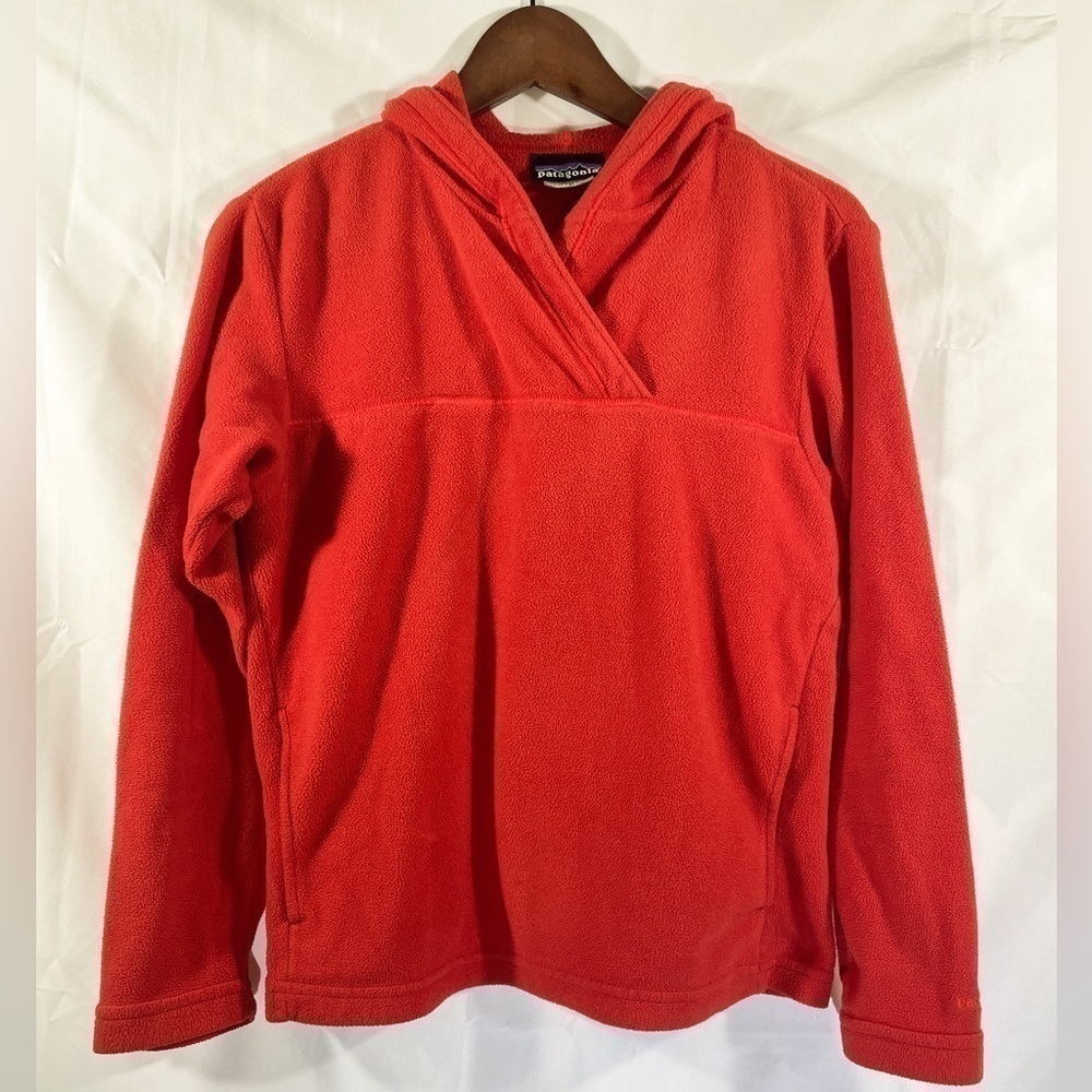 Patagonia Fleece Womens Long Sleeve Hoodie Outdoor Orange Size Small